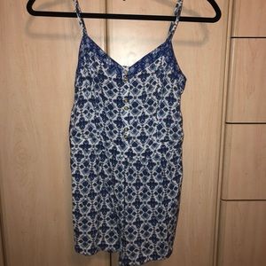 American Eagle Patterned Button-Down Romper